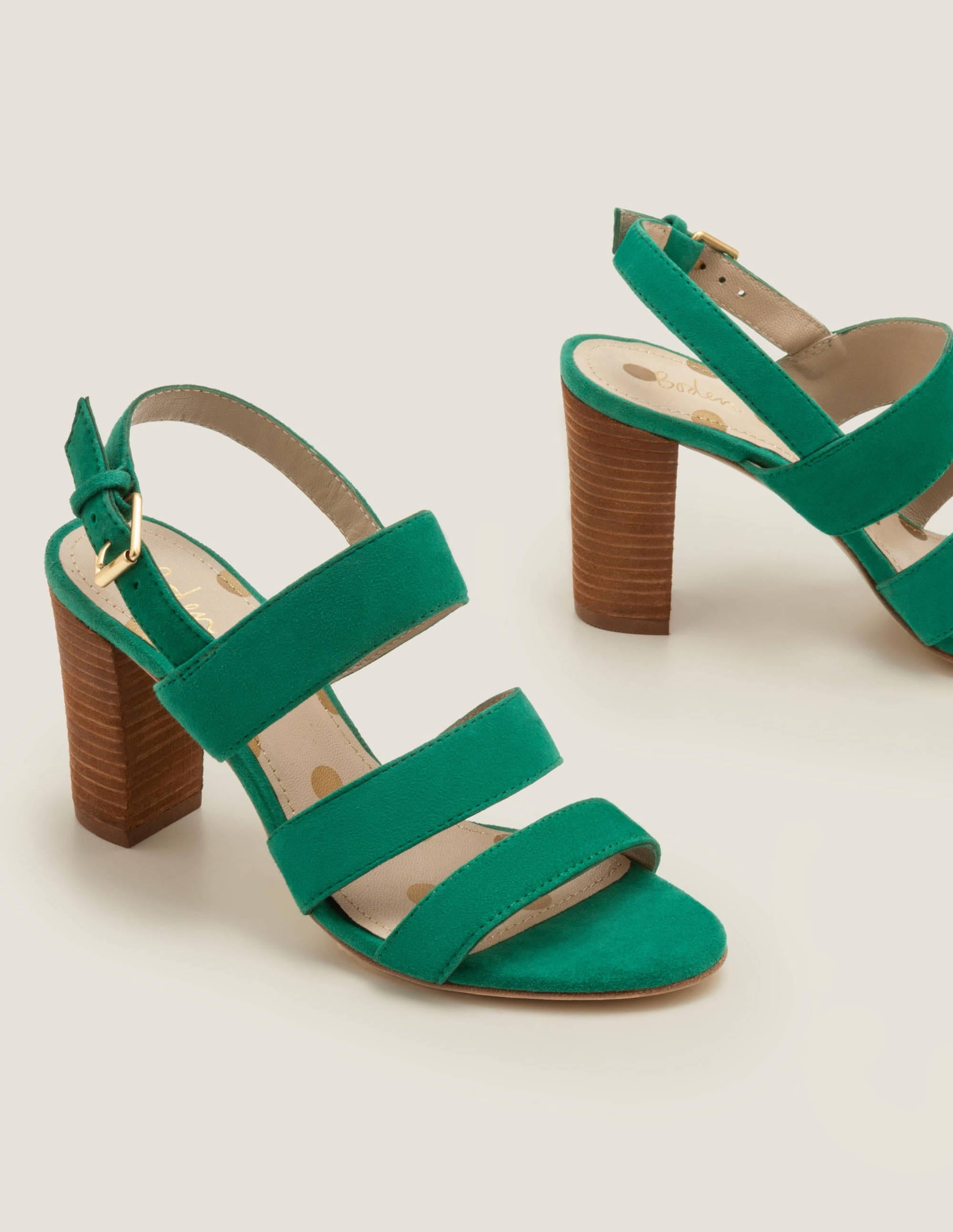 Samantha Heeled Sandals-Forest Green - Image 1