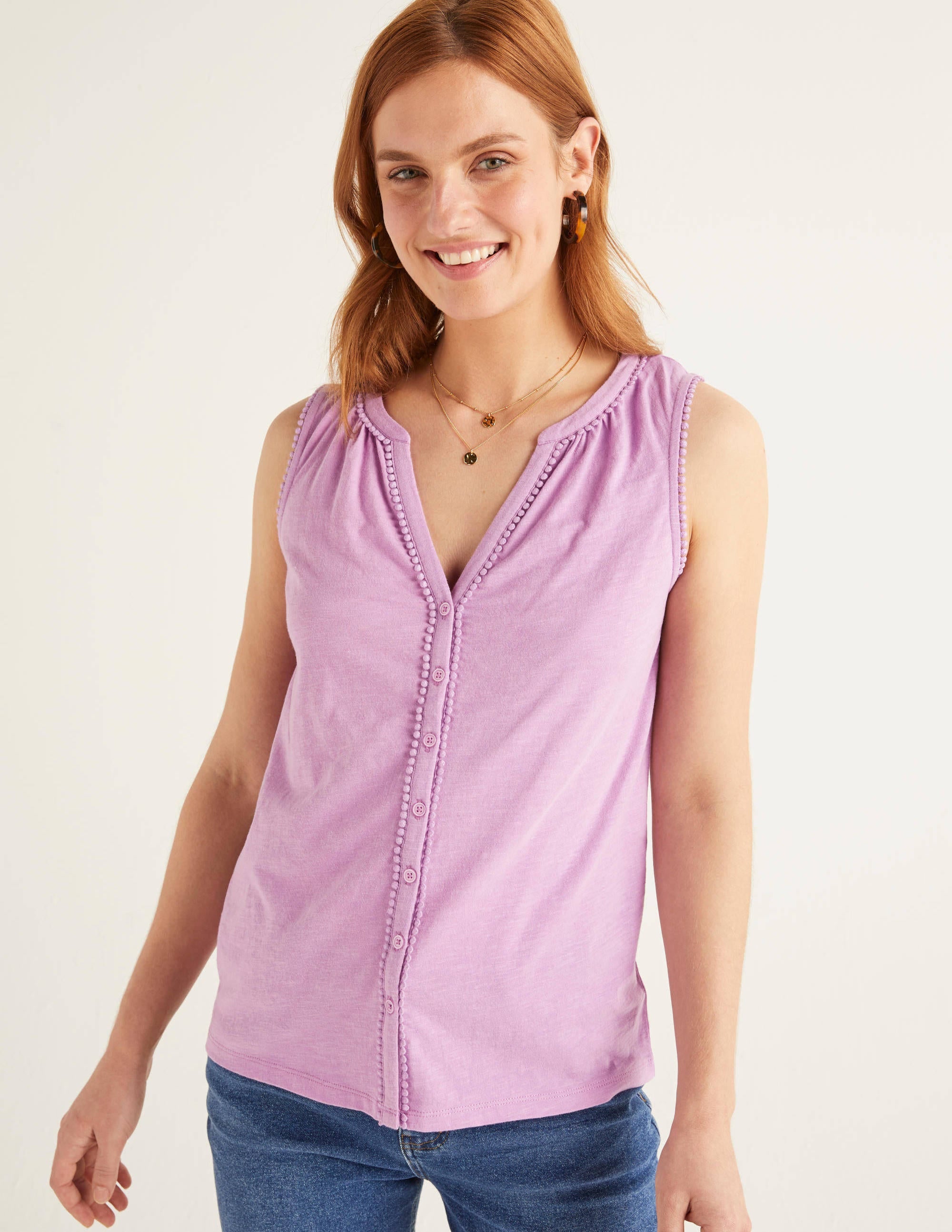 Dara Jerseyhemd mit Bommeln-Lila - Image 2