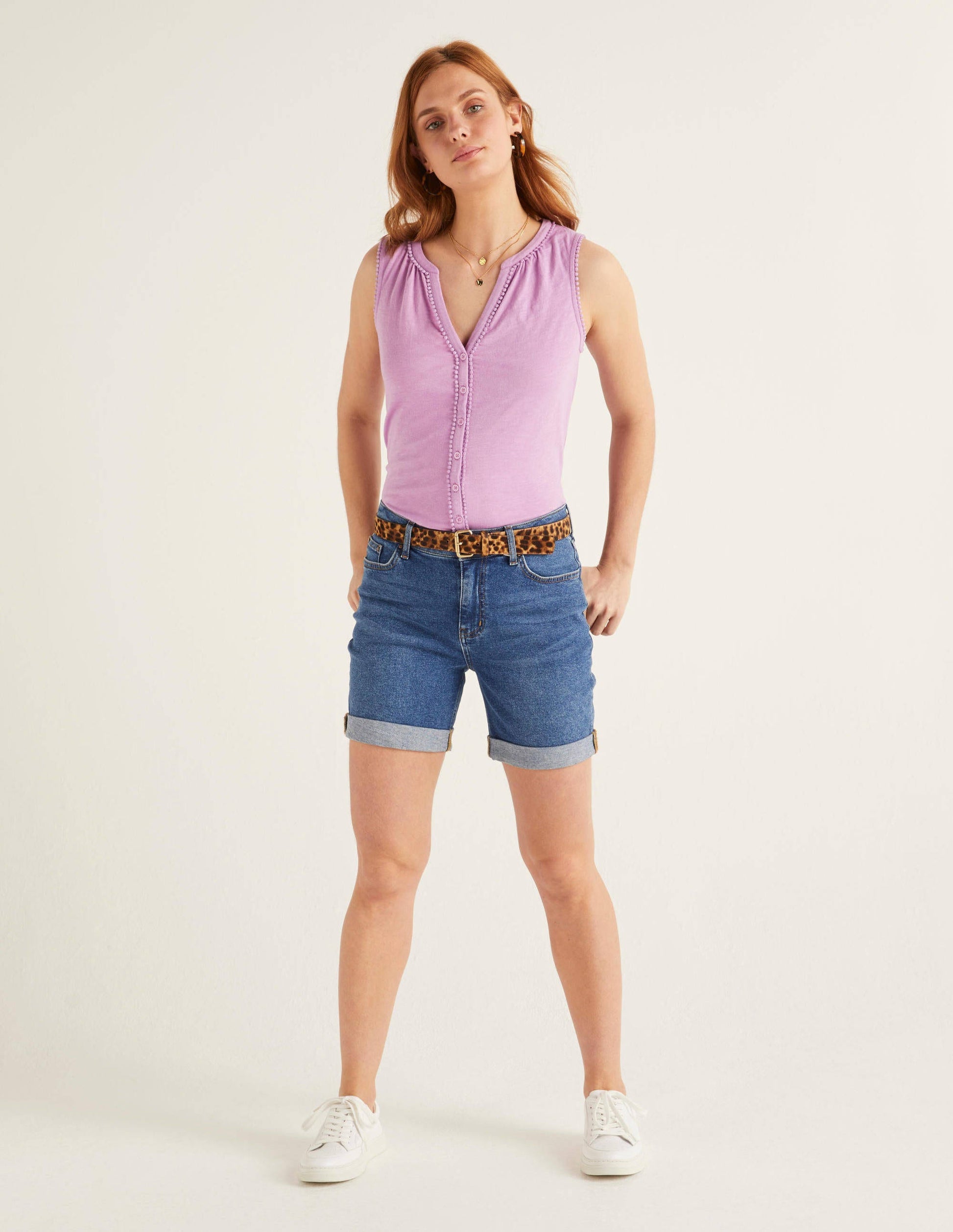 Dara Jerseyhemd mit Bommeln-Lila-3