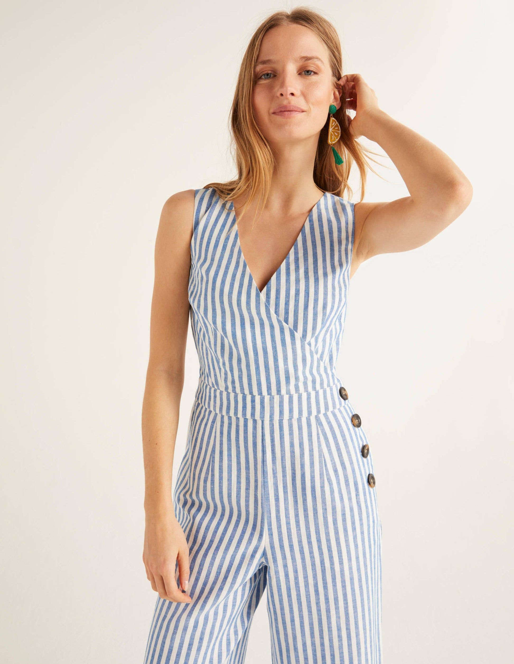 Dorothea Wickel-Jumpsuit-Kräftiges Blau/Naturweiß, Gestreift-1