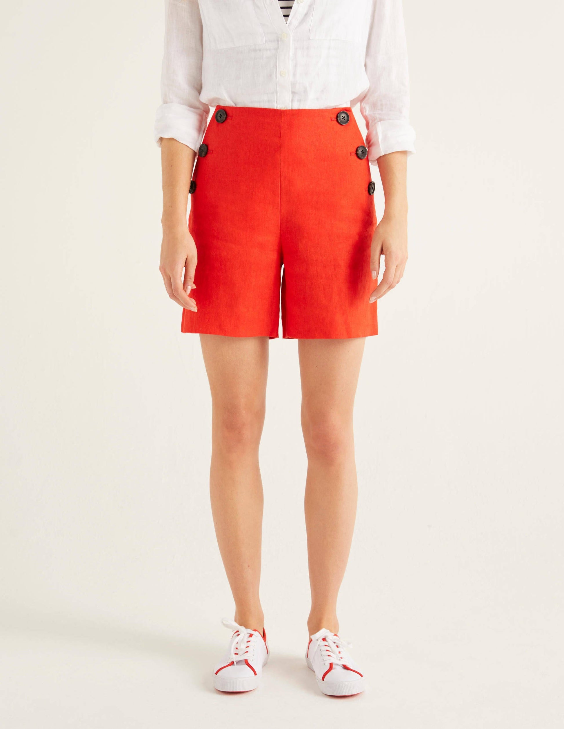 Short Falmouth en lin-Orange crépuscule-1