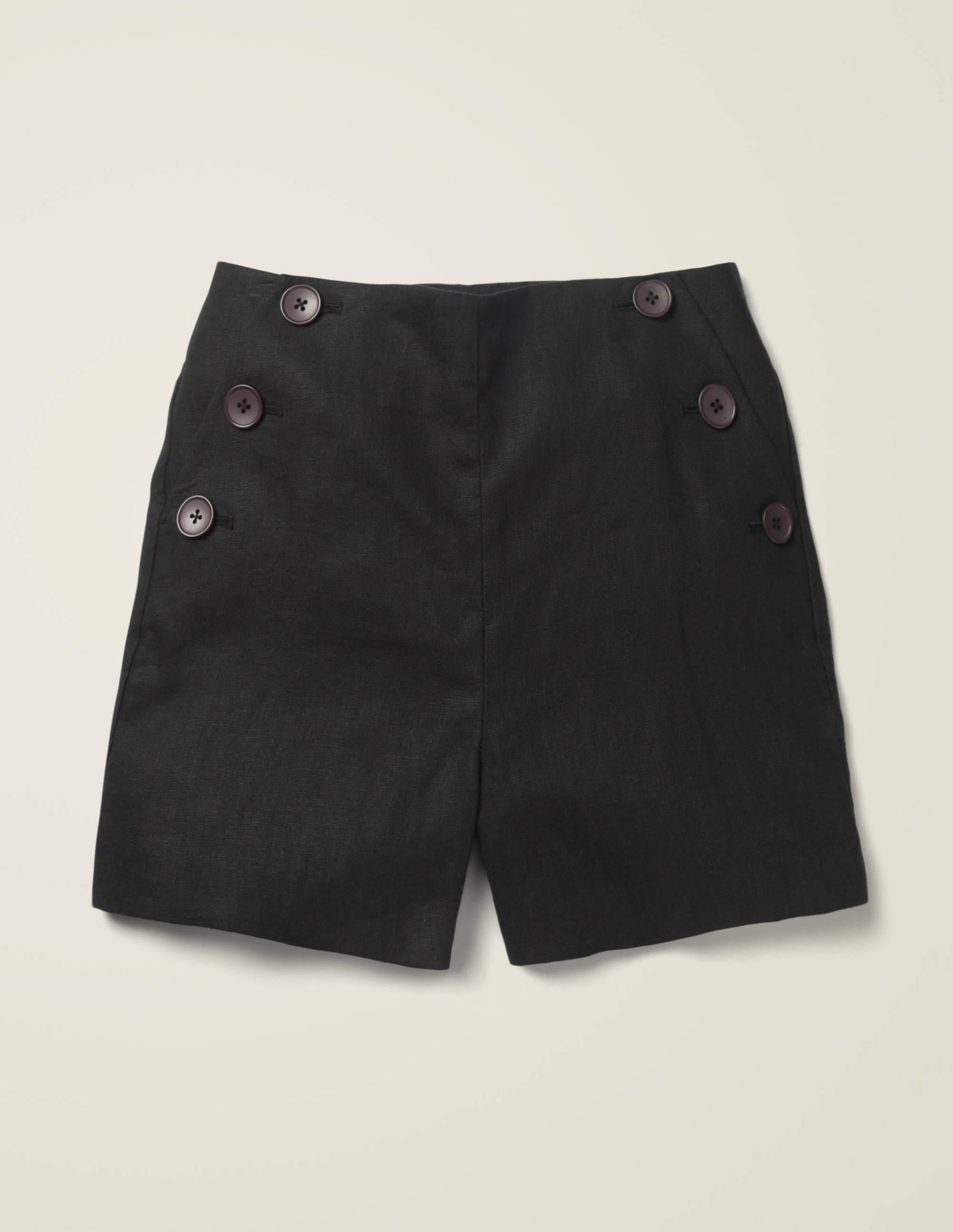 Short Falmouth en lin-Noir - Image 5
