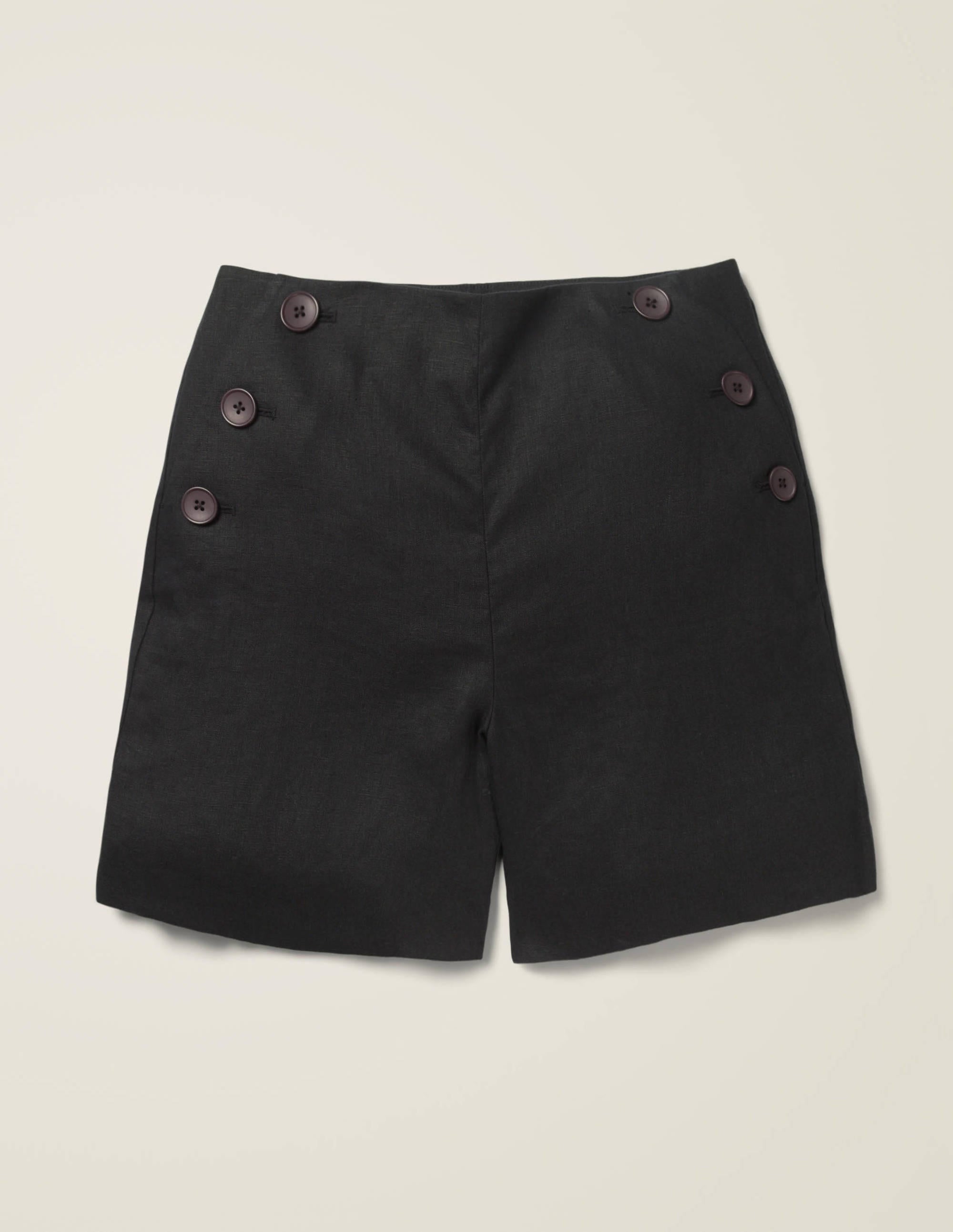 Short Falmouth en lin-Noir - Image 6