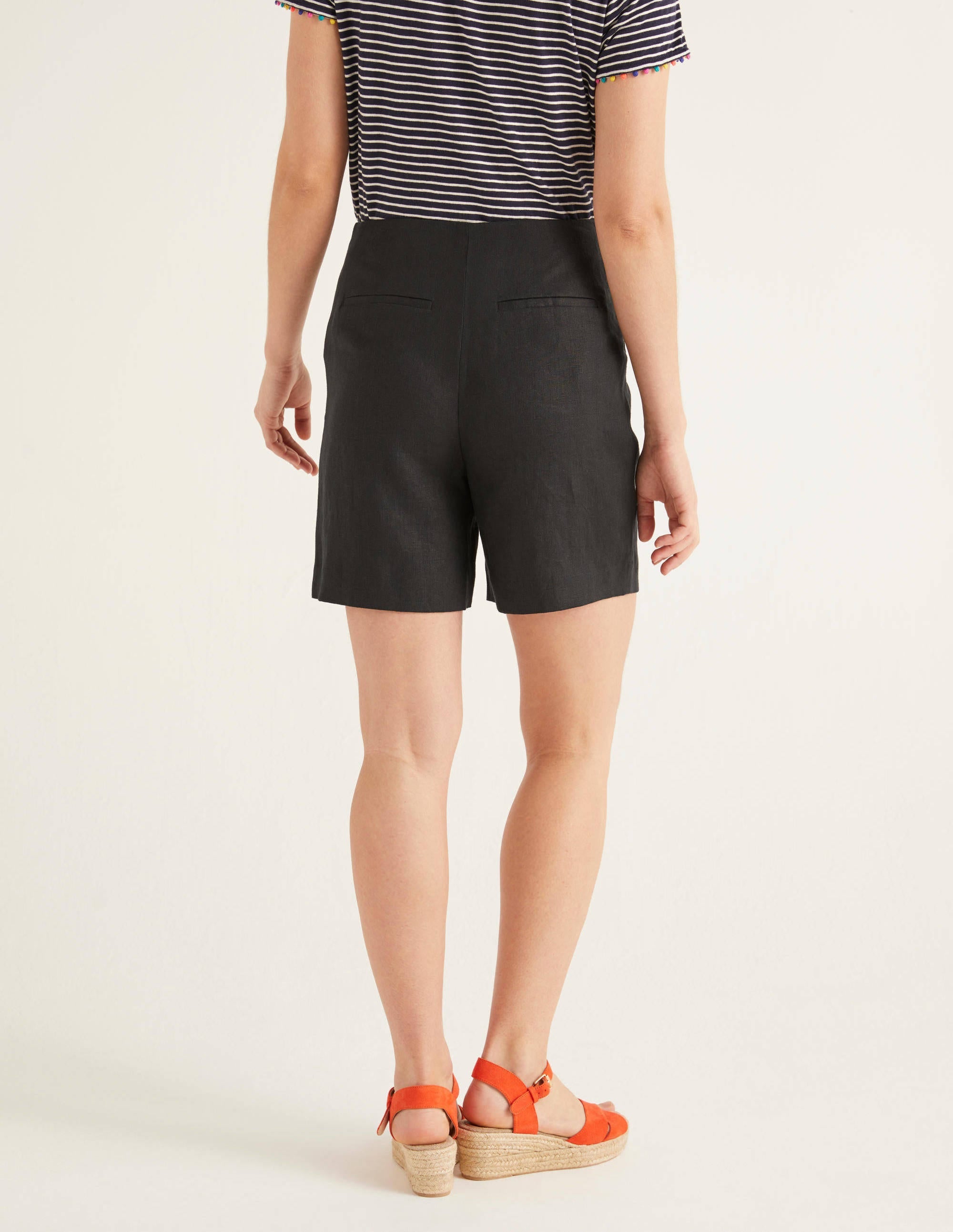 Short Falmouth en lin-Noir - Image 3