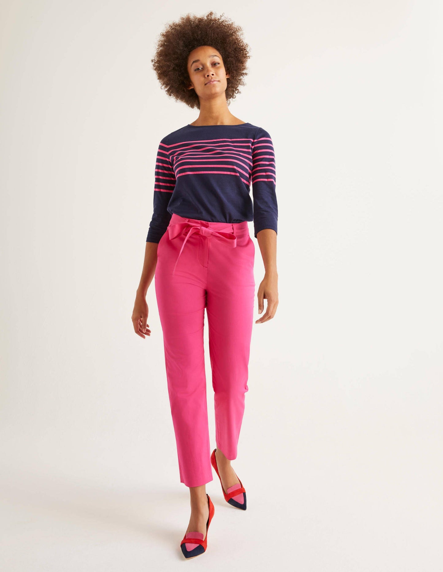 Pantalon Highbury noué à la taille-Rose pop