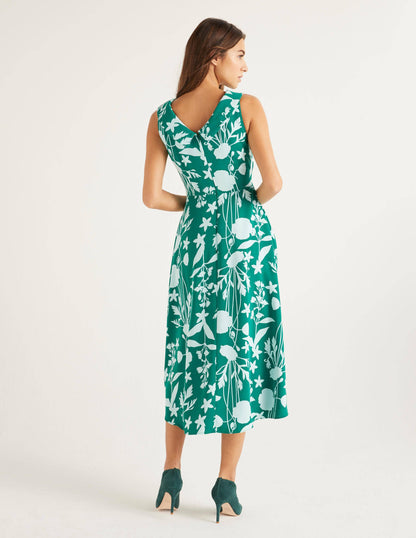 Robe midi Clarissa-Forêt, motif Garden Charm-3