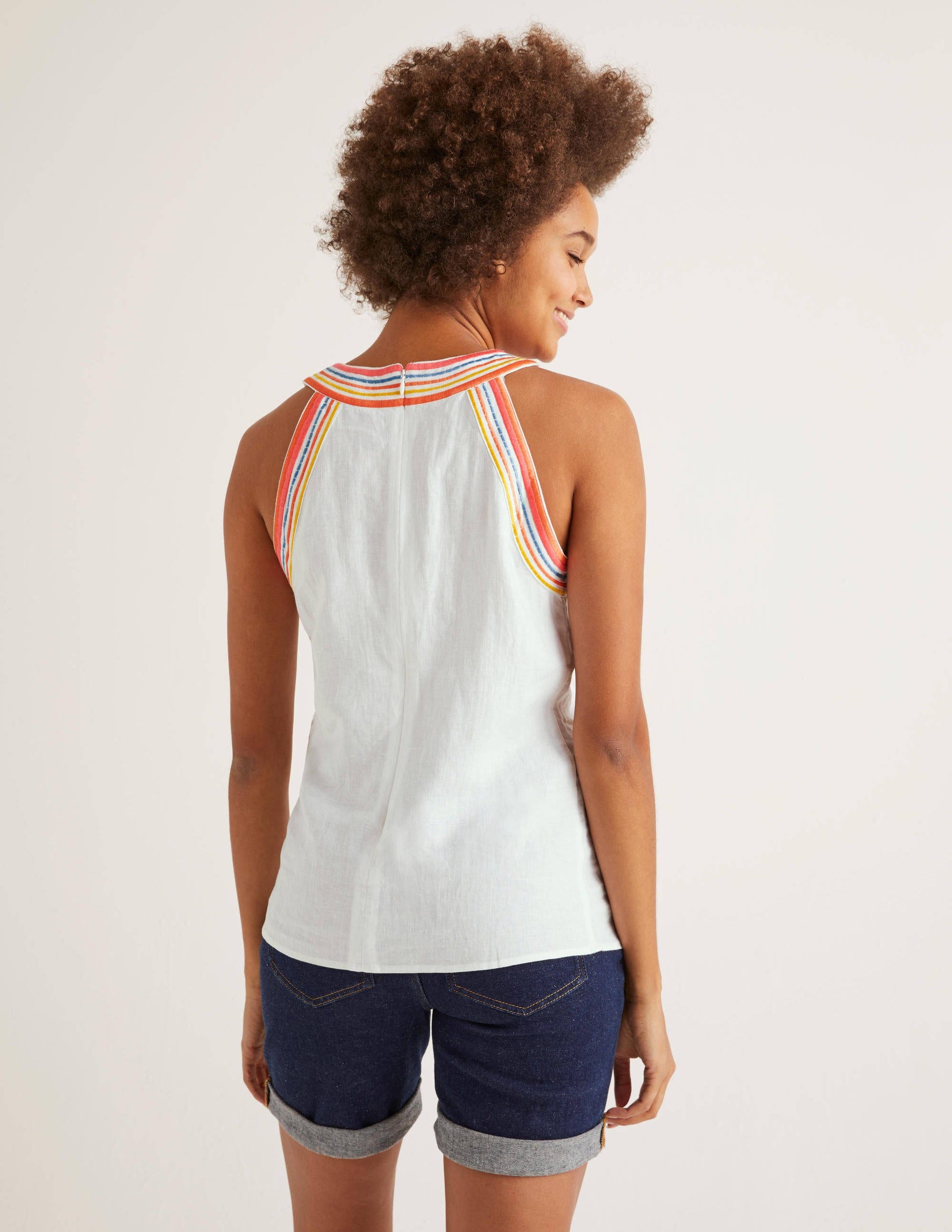 Dollie Embroidered Linen Top-White-3