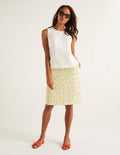 Top Romaine en lin-Blanc