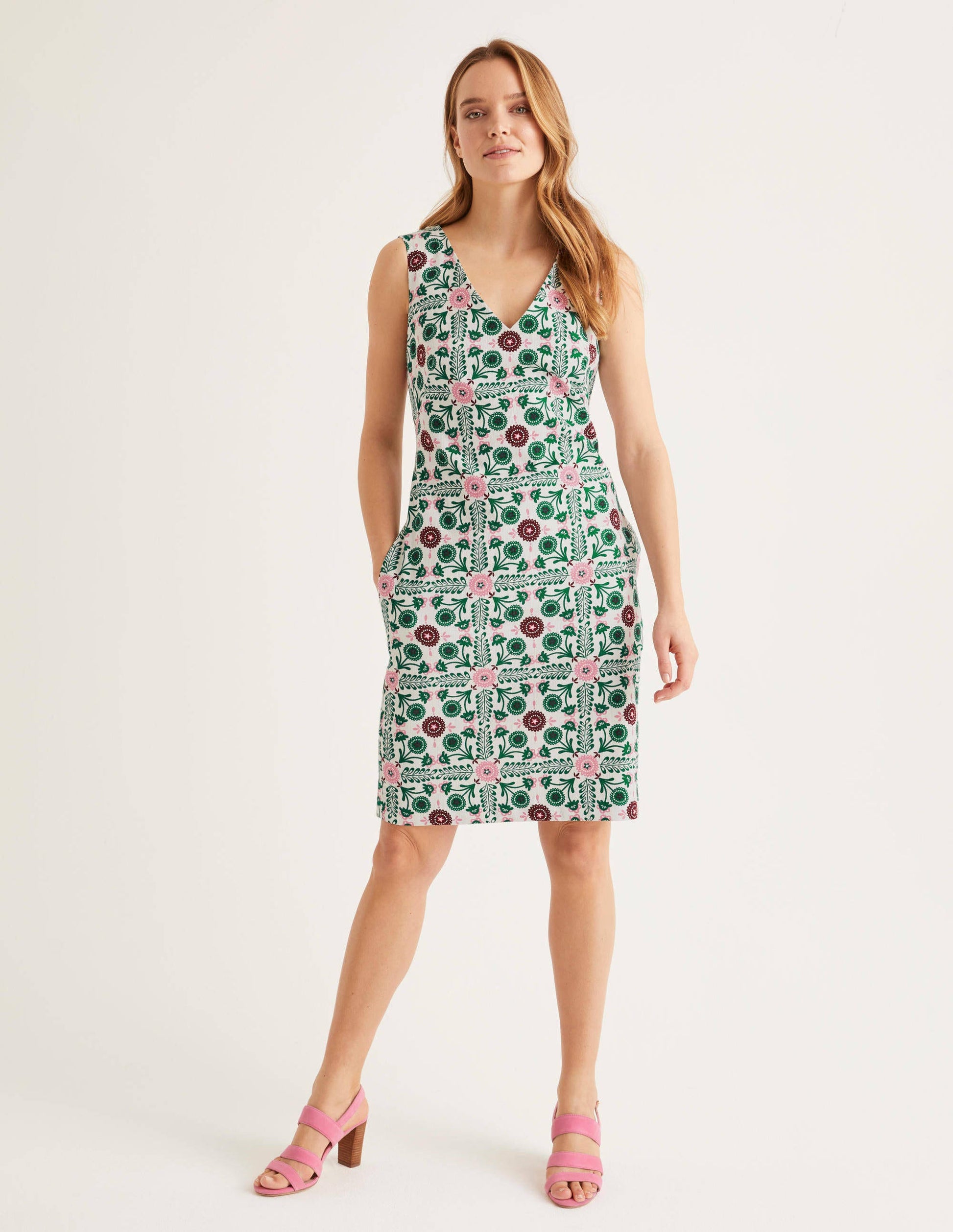 Tatiana Strukturiertes Kleid-Naturweiß, Gittermuster-4