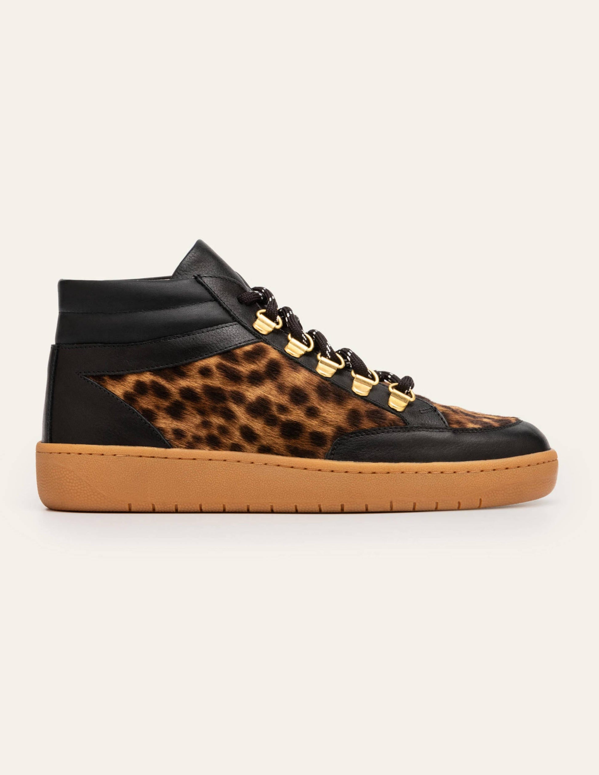 Anita Turnschuhe-Schwarz/Hellbraun, Leopardenmuster-3
