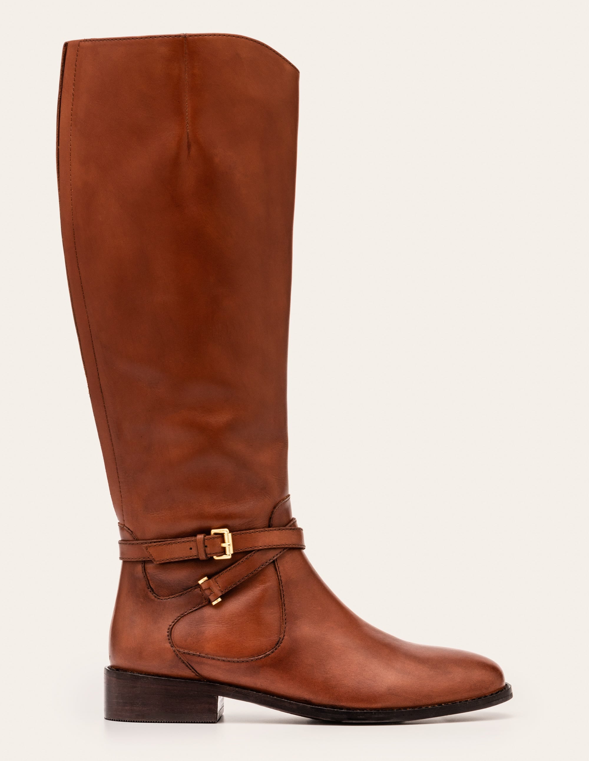 Pembroke Knee High Boots-Dark Tan - Image 2