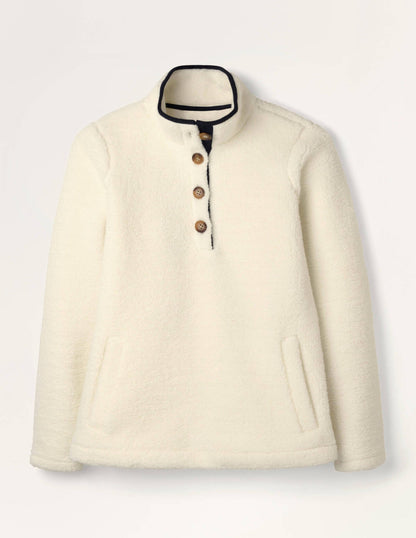 Pull Martha duveteux-Ivoire/bleu marine