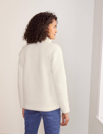 Pull Martha duveteux-Ivoire/bleu marine