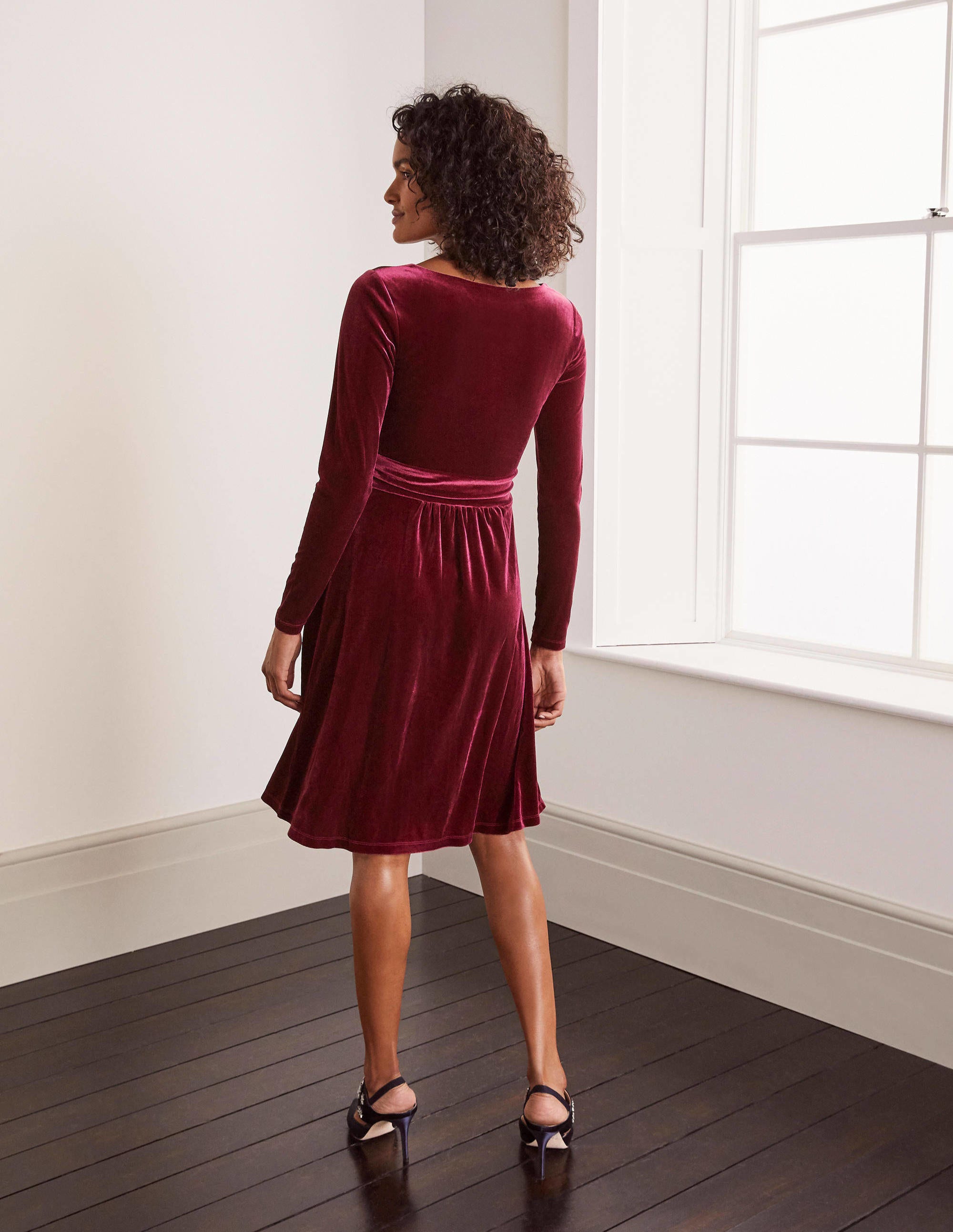Robe Abigail en velours-Rubis - Image 3