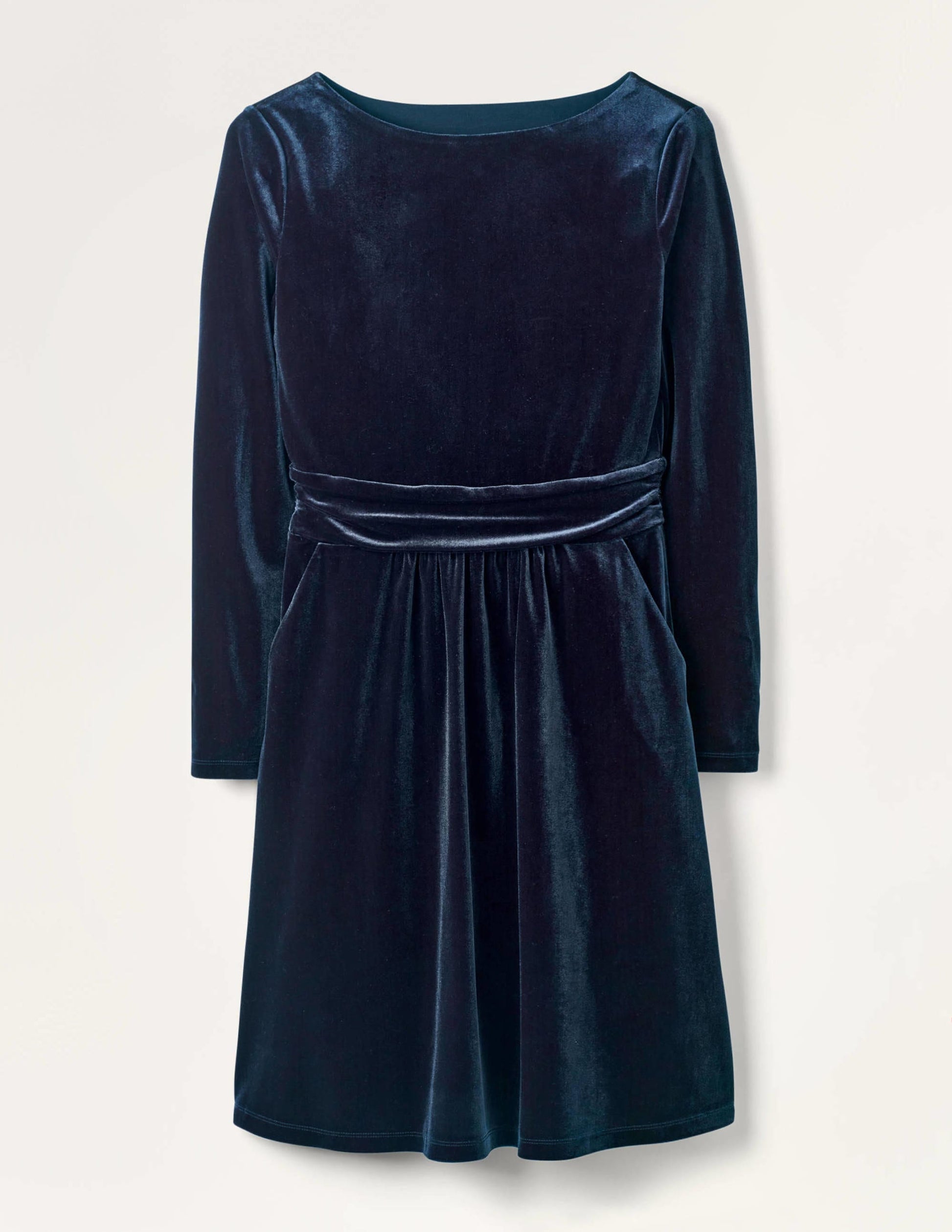 Abigail Samtkleid-Marineblau-5