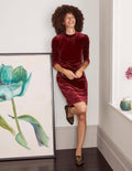 Livia Velvet Shift Dress-Ruby Ring