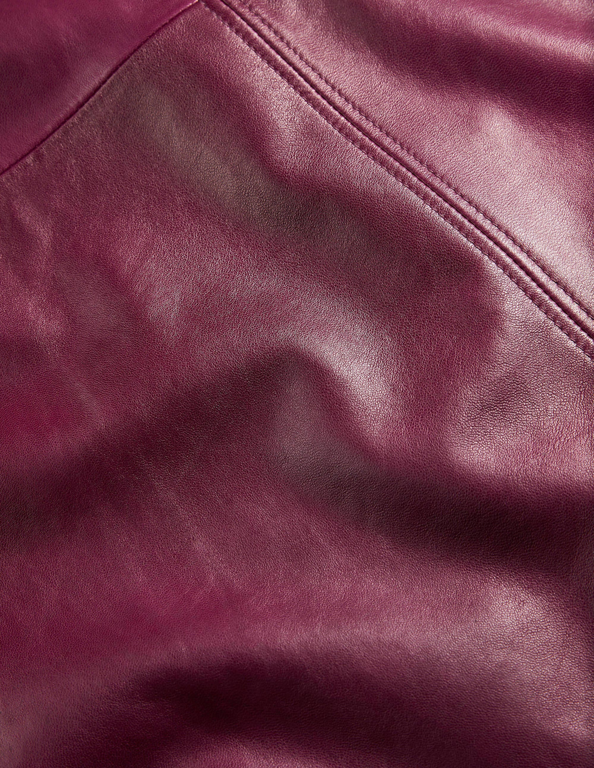 Jupe Catriona en cuir-Rubis - Image 4