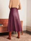 Jupe Catriona en cuir-Rubis