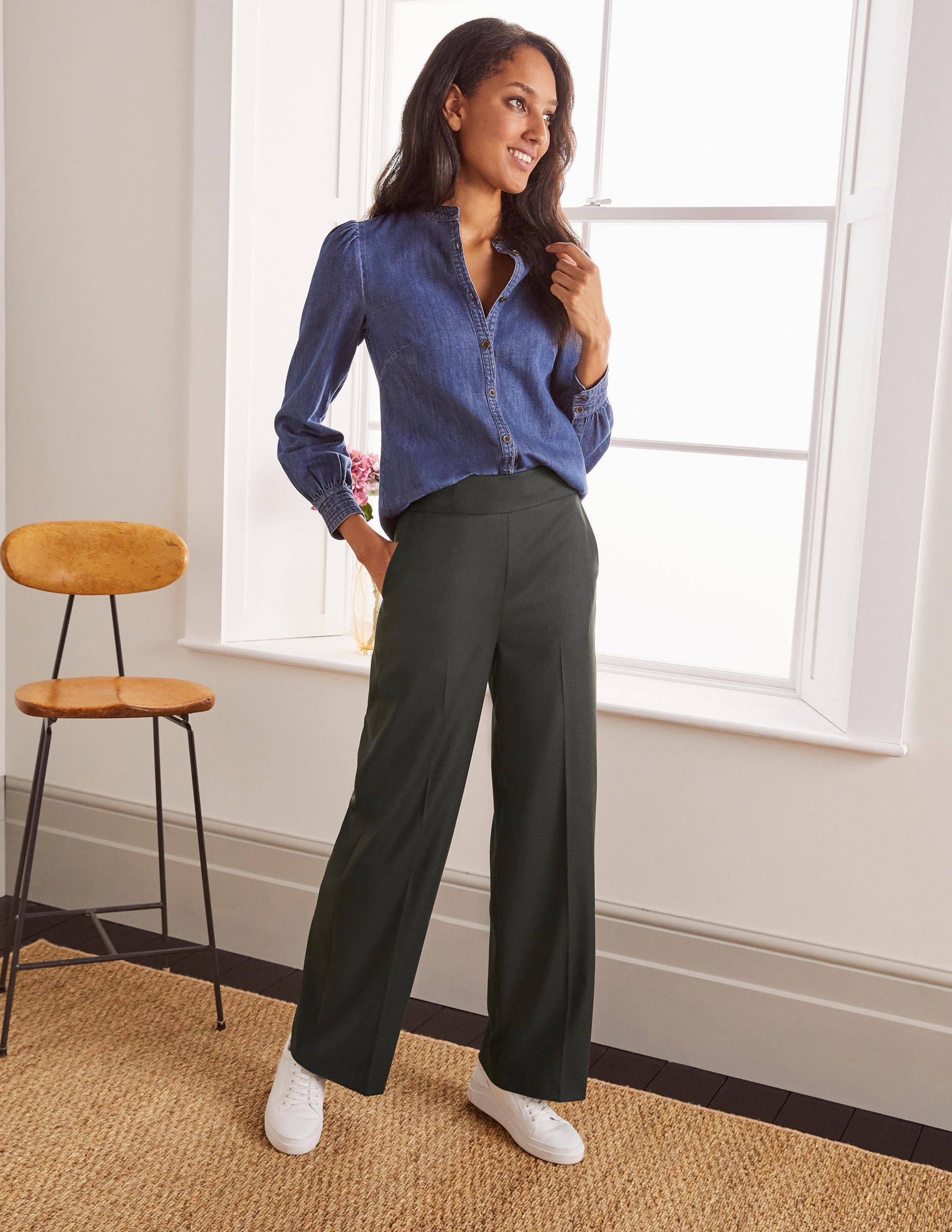 Pantalon Wesley en laine-Mélange vert forêt profond - Image 4