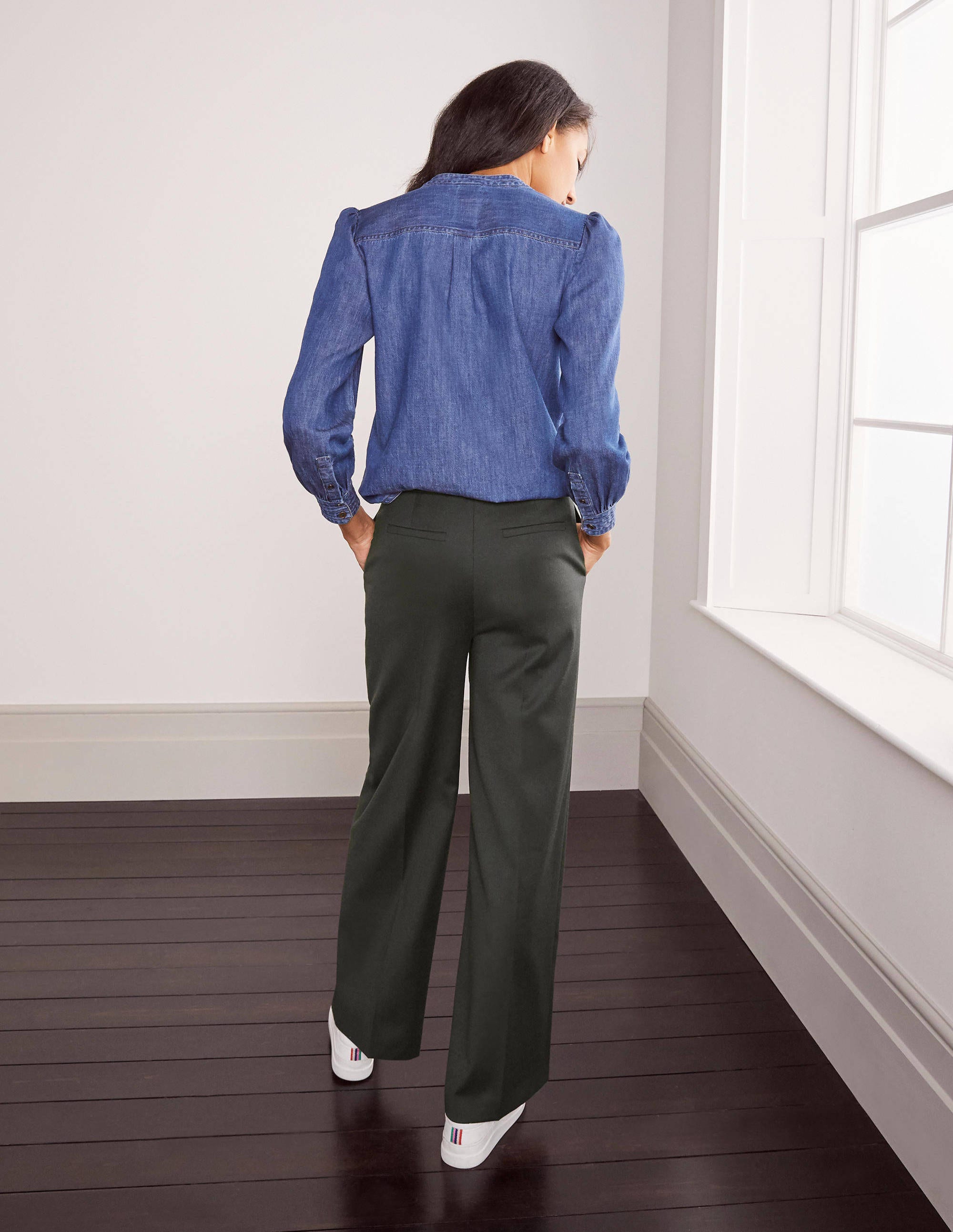 Pantalon Wesley en laine-Mélange vert forêt profond - Image 2