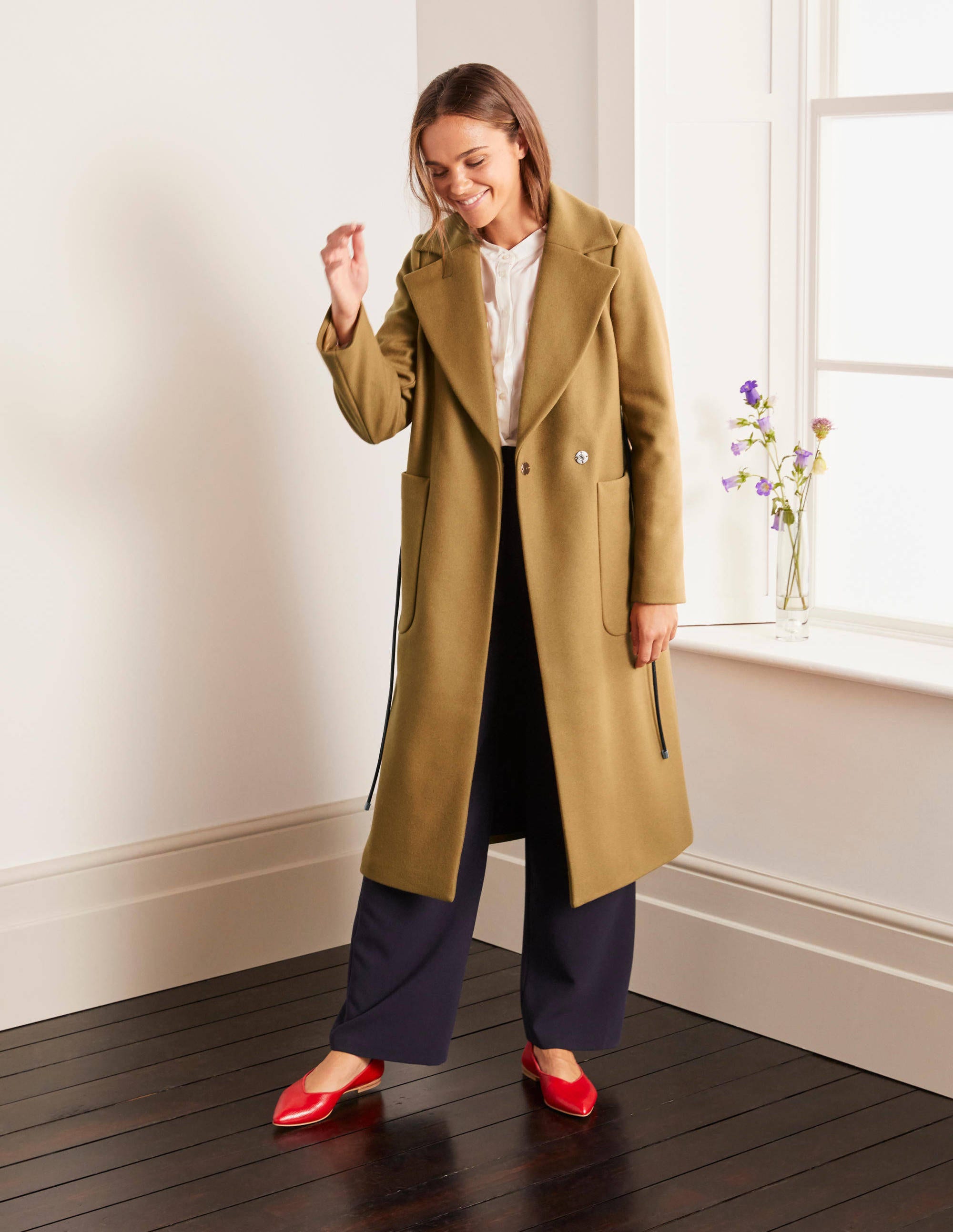 Manteau Edale à ceinture-Camel - Image 1
