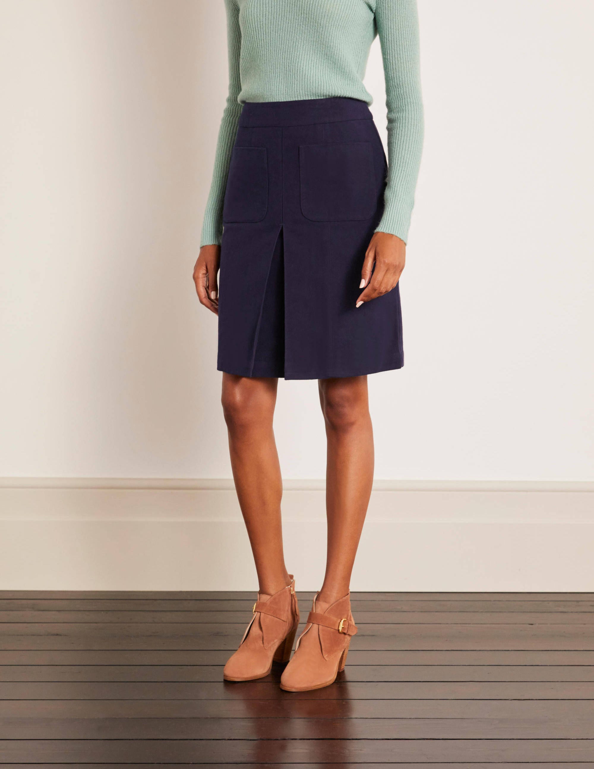 Jupe Auria en velours de coton-Bleu marine - Image 1