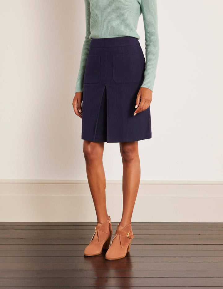Auria Moleskin Skirt-Navy