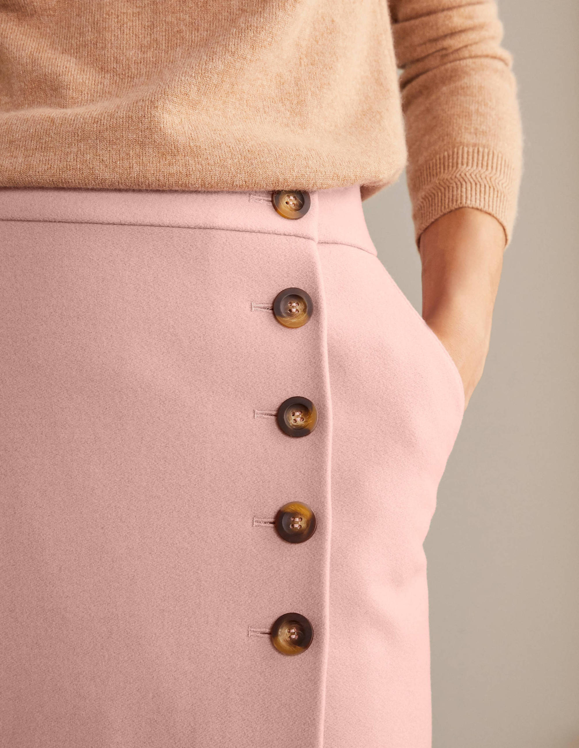 Jupe midi Darcey-Rose pâle - Image 2