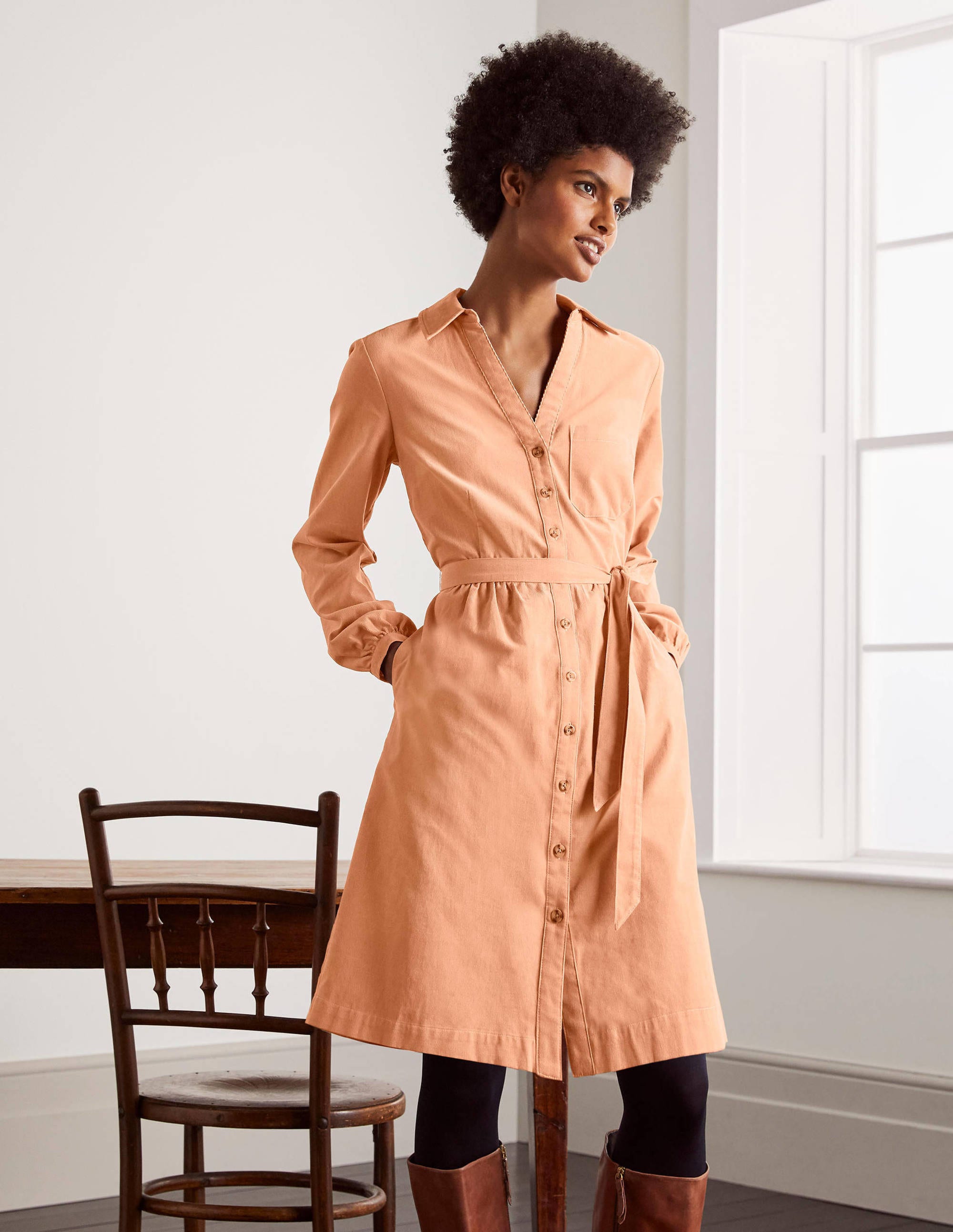 Olympia Shirt dress-Antique Pink - Image 4