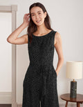Devore Palazzo Jumpsuit-Black, Dalmatian Spot