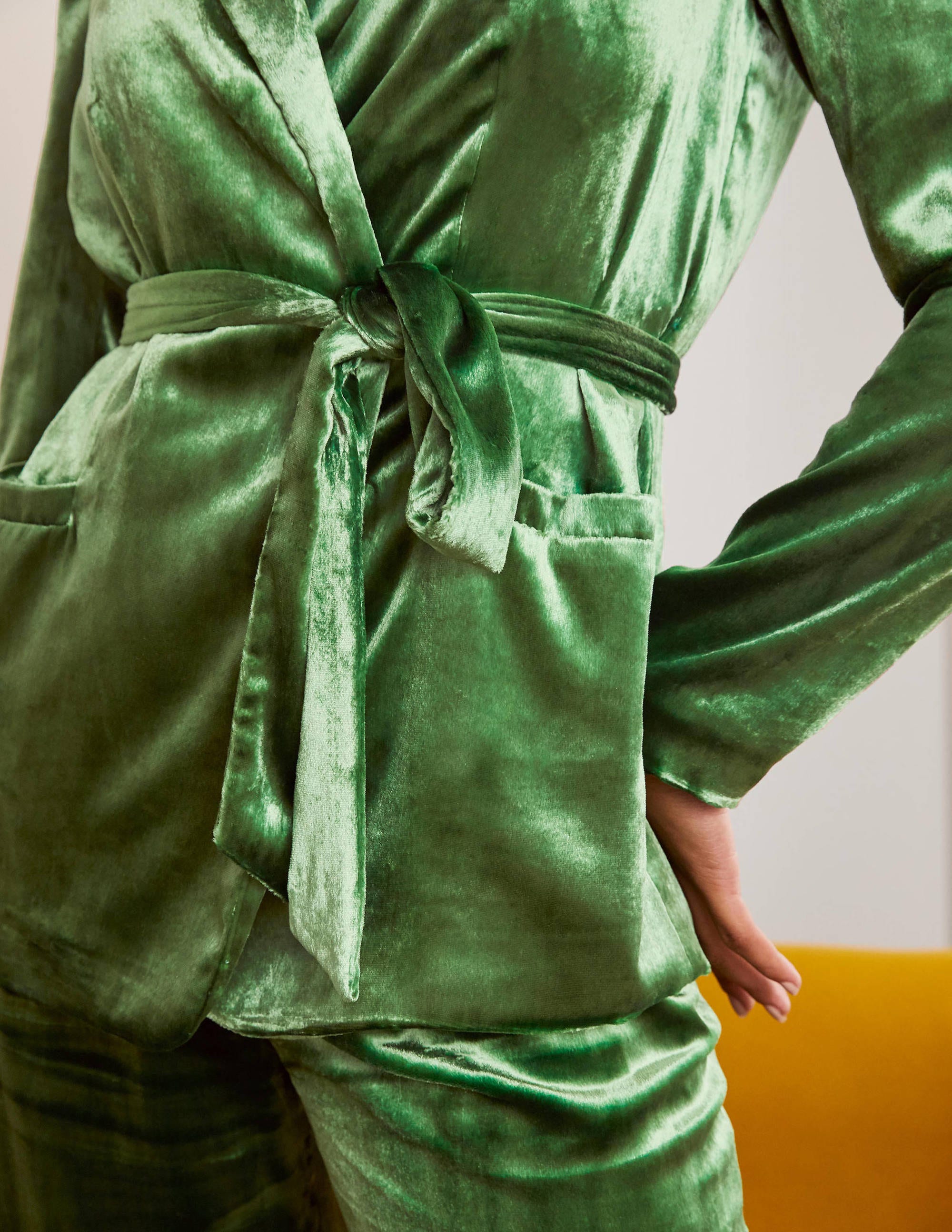 Blazer Rosebury en velours avec ceinture-Velours vert moyen - Image 3