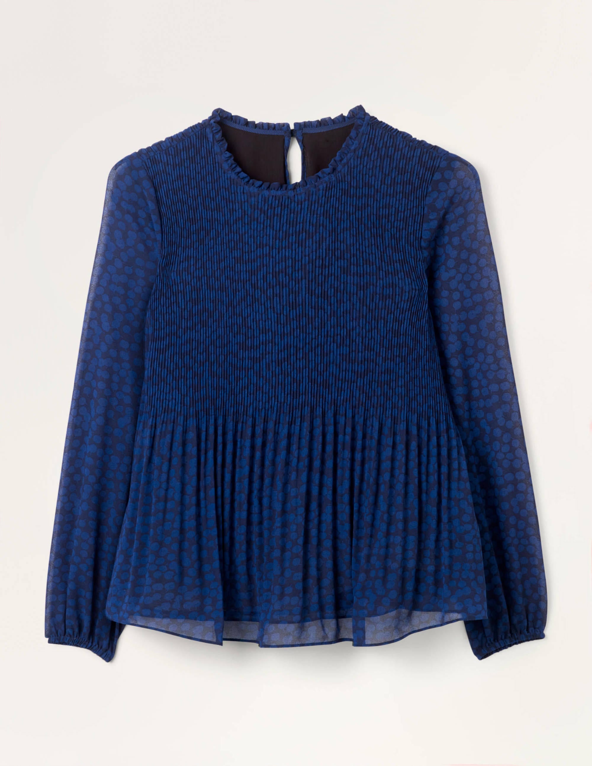 Nell Pleated Top-Blue Depths, Blossom Bud - Image 5