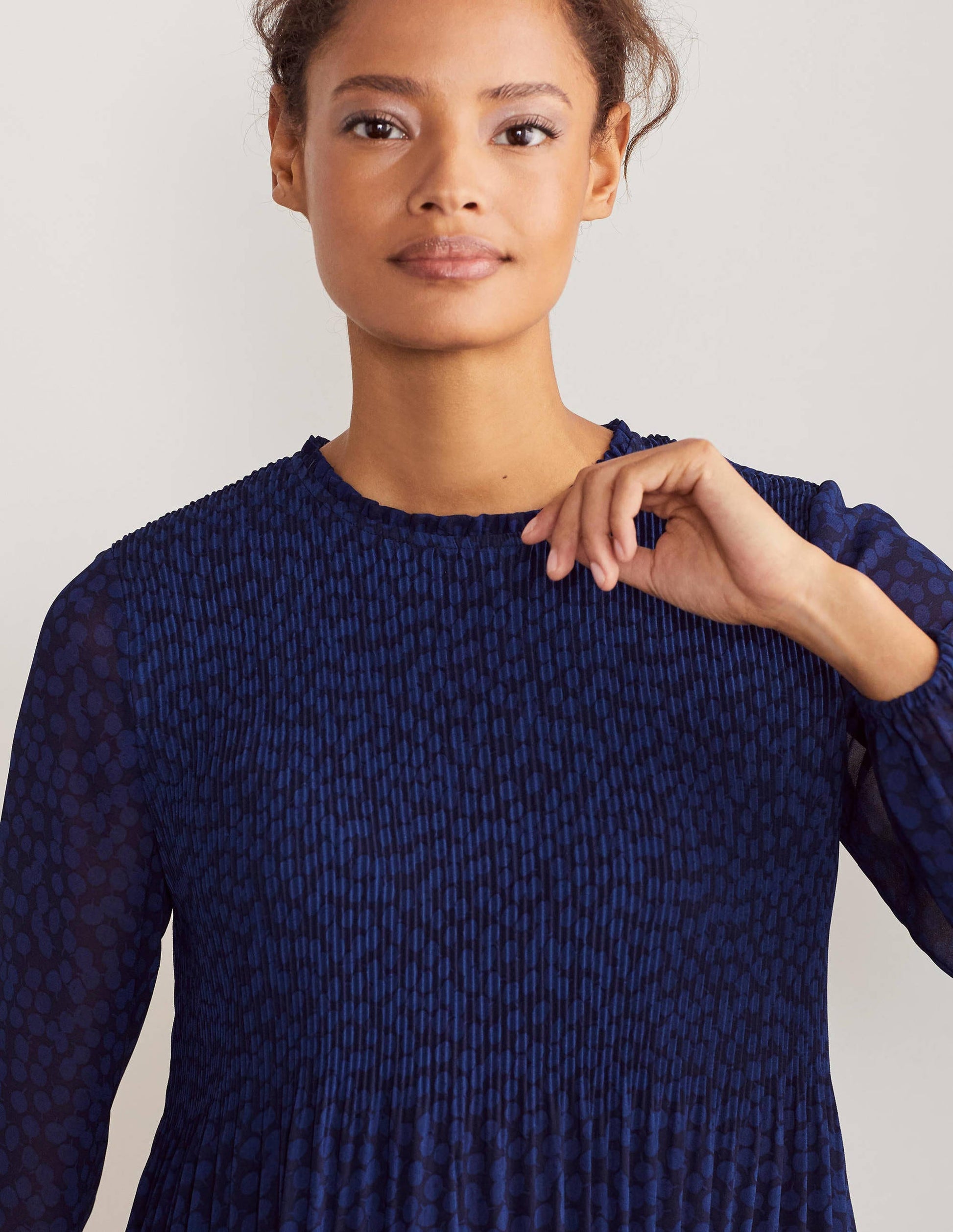Nell Pleated Top-Blue Depths, Blossom Bud-3