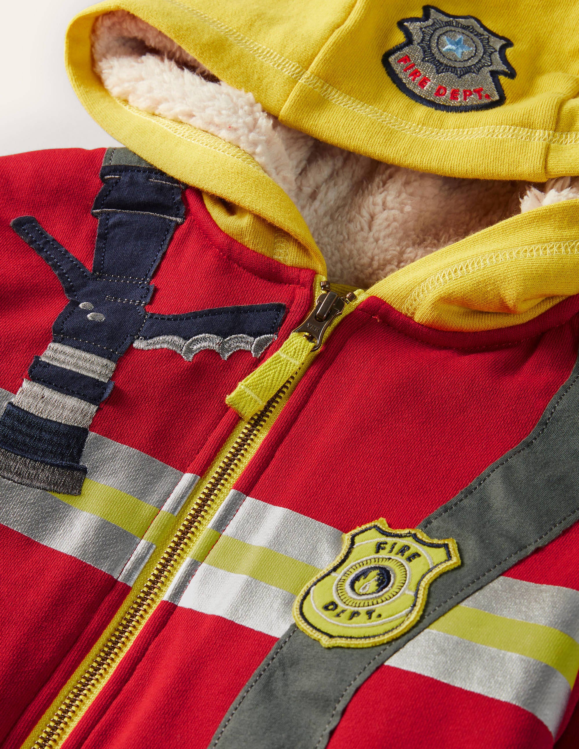 Kapuzenjacke mit kuscheligem Futter und Applikation-Rockabilly-Rot, Feuerwehrmann - Image 3