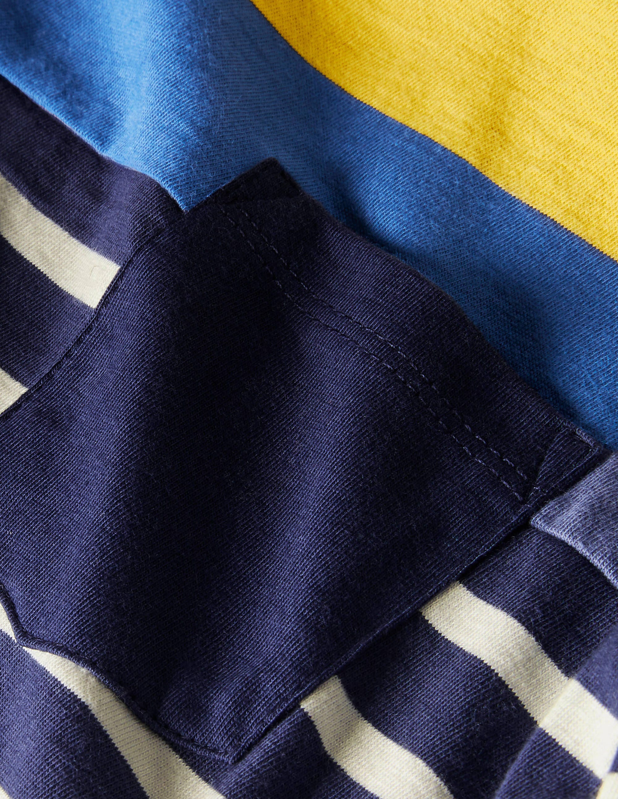 Bretonshirt mit Blockfarben-Maisgelb/Navy - Image 3