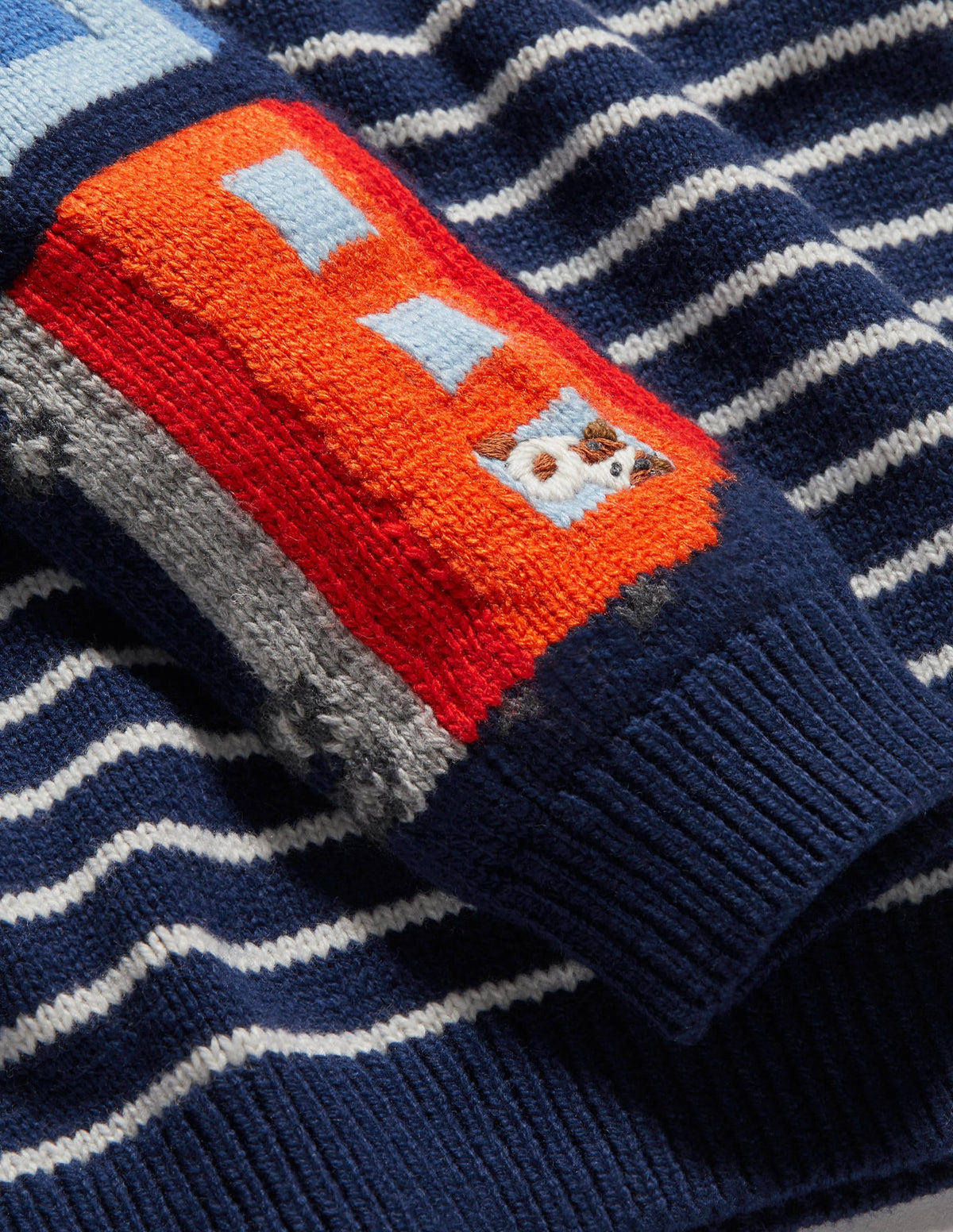 Pullover mit Rundhalsausschnitt und Motiv-Schuluniform-Navy, Züge - Image 3