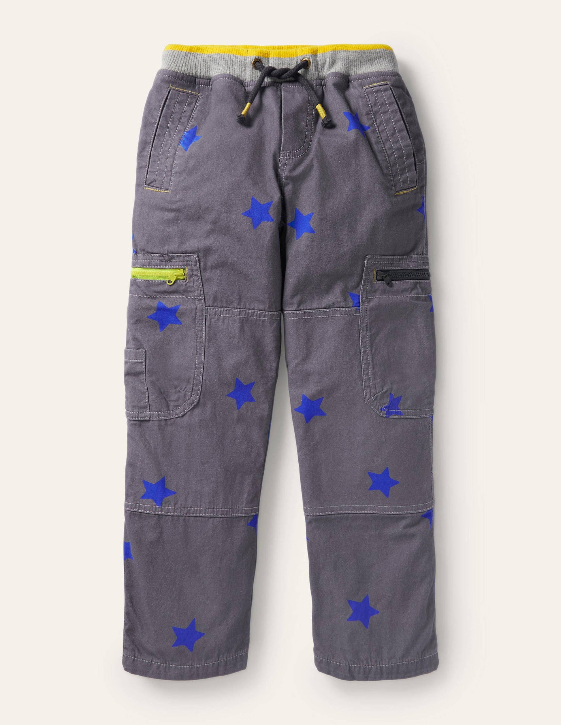 Cargohose mit kuscheligem Futter-Rußgrau/Blitzblau, Stern-1