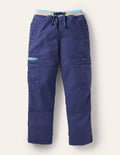 Pantalon cargo doublé cosy-Bleu marine universitaire