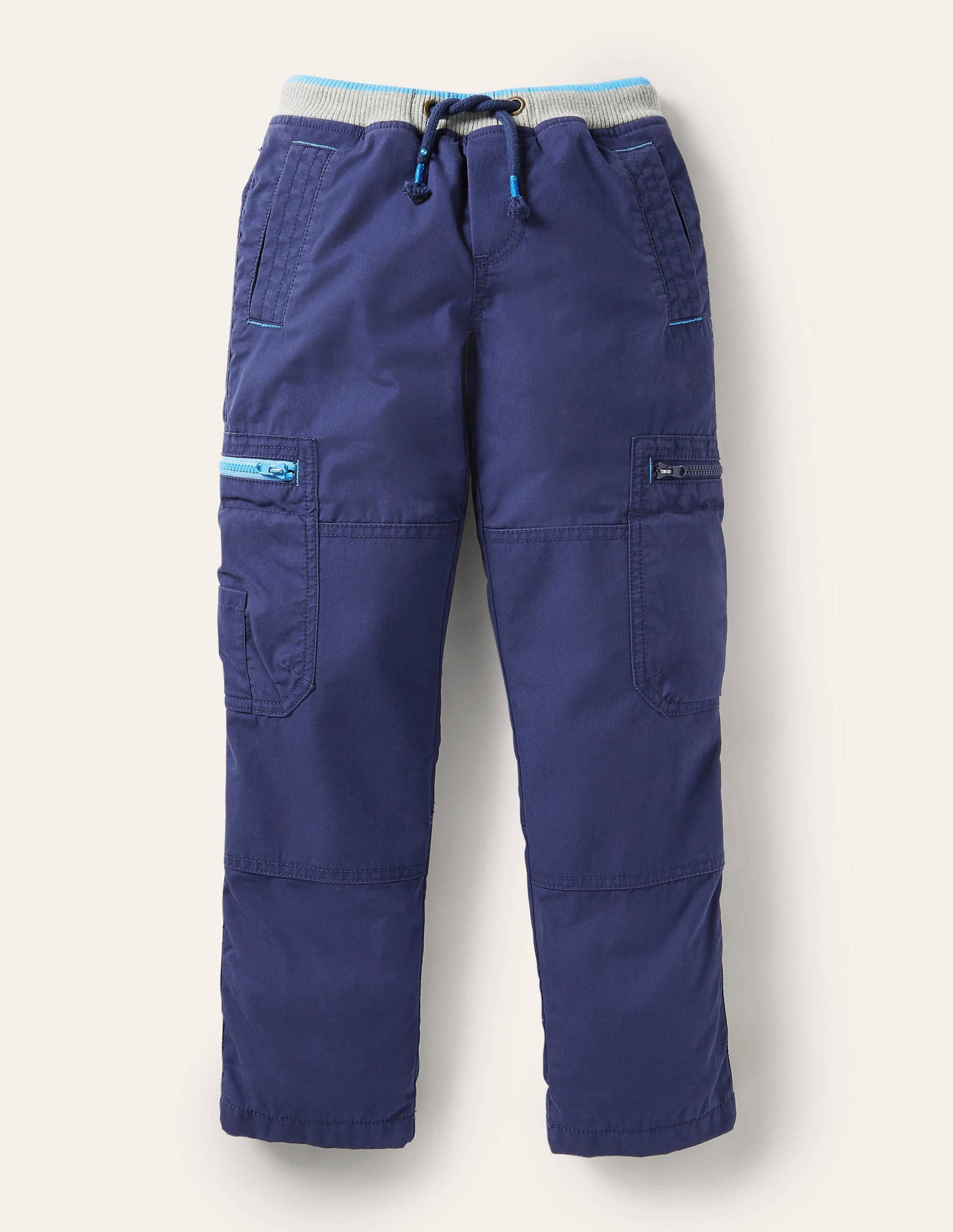 Pantalon cargo doublé cosy-Bleu marine universitaire-1