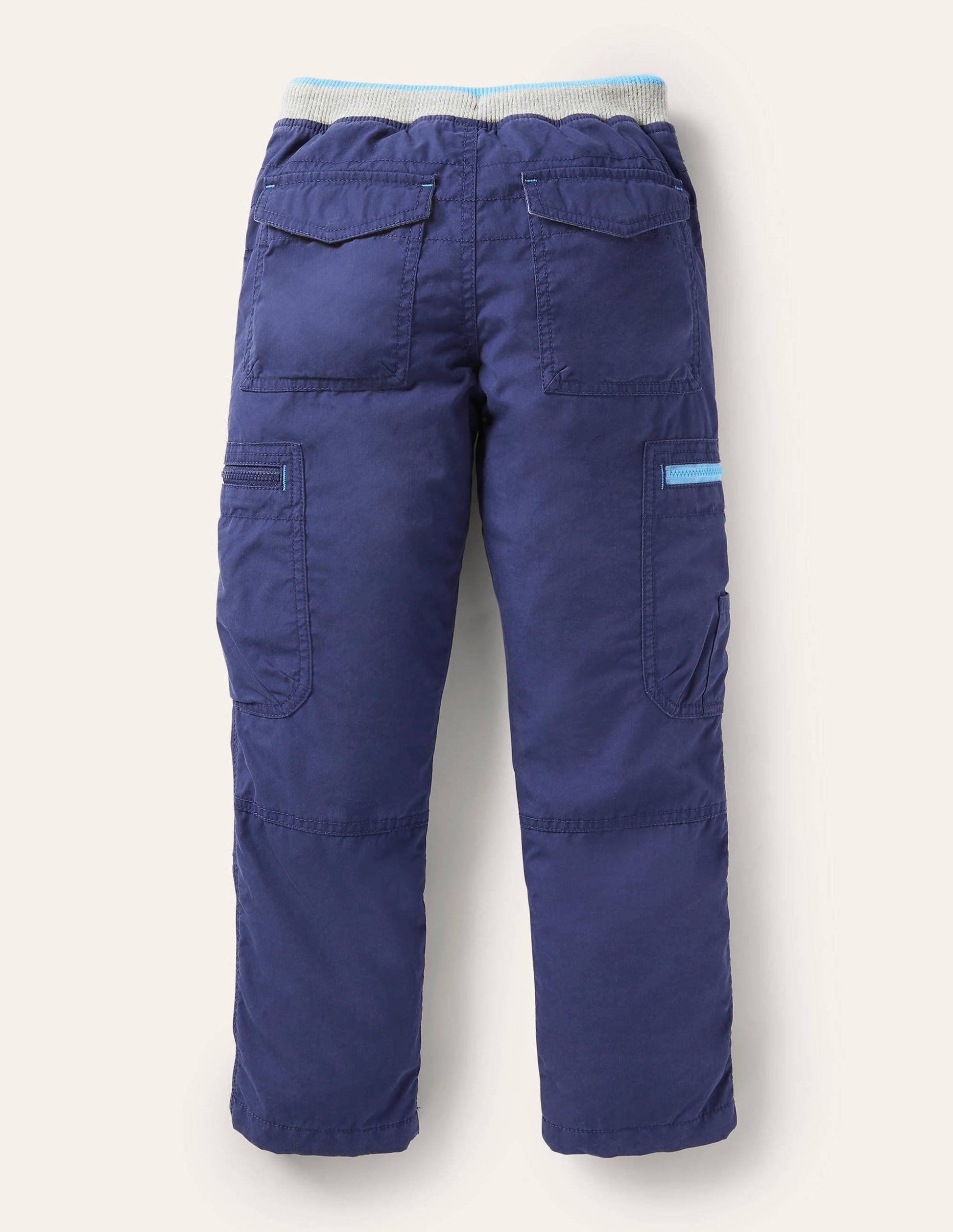 Pantalon cargo doublé cosy-Bleu marine universitaire-2
