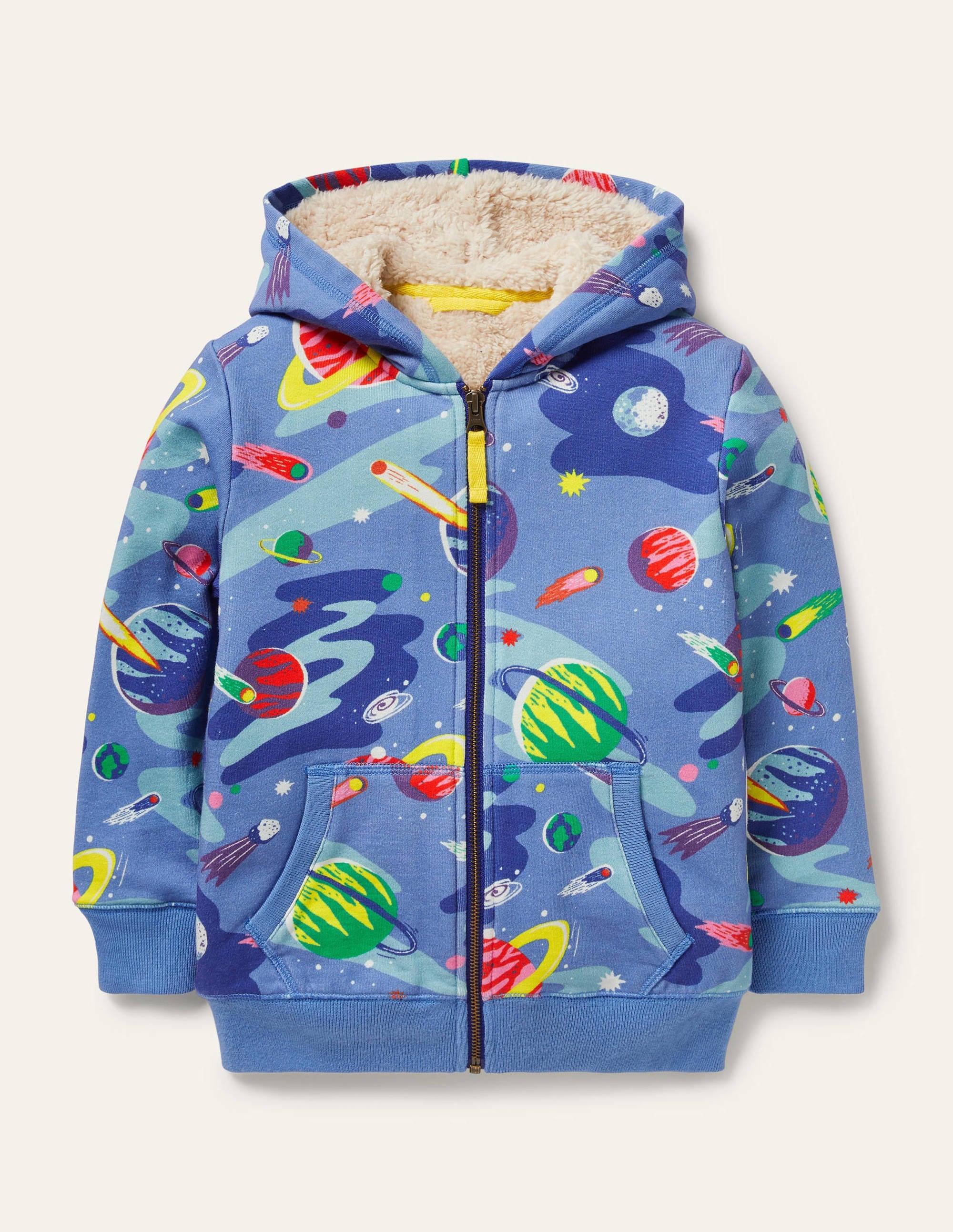 Kapuzenjacke mit kuscheligem Futter-Hellblau, Weltall - Image 1