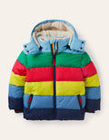 Shower-Resistant Padded Jacket-Bright Multi Rainbow