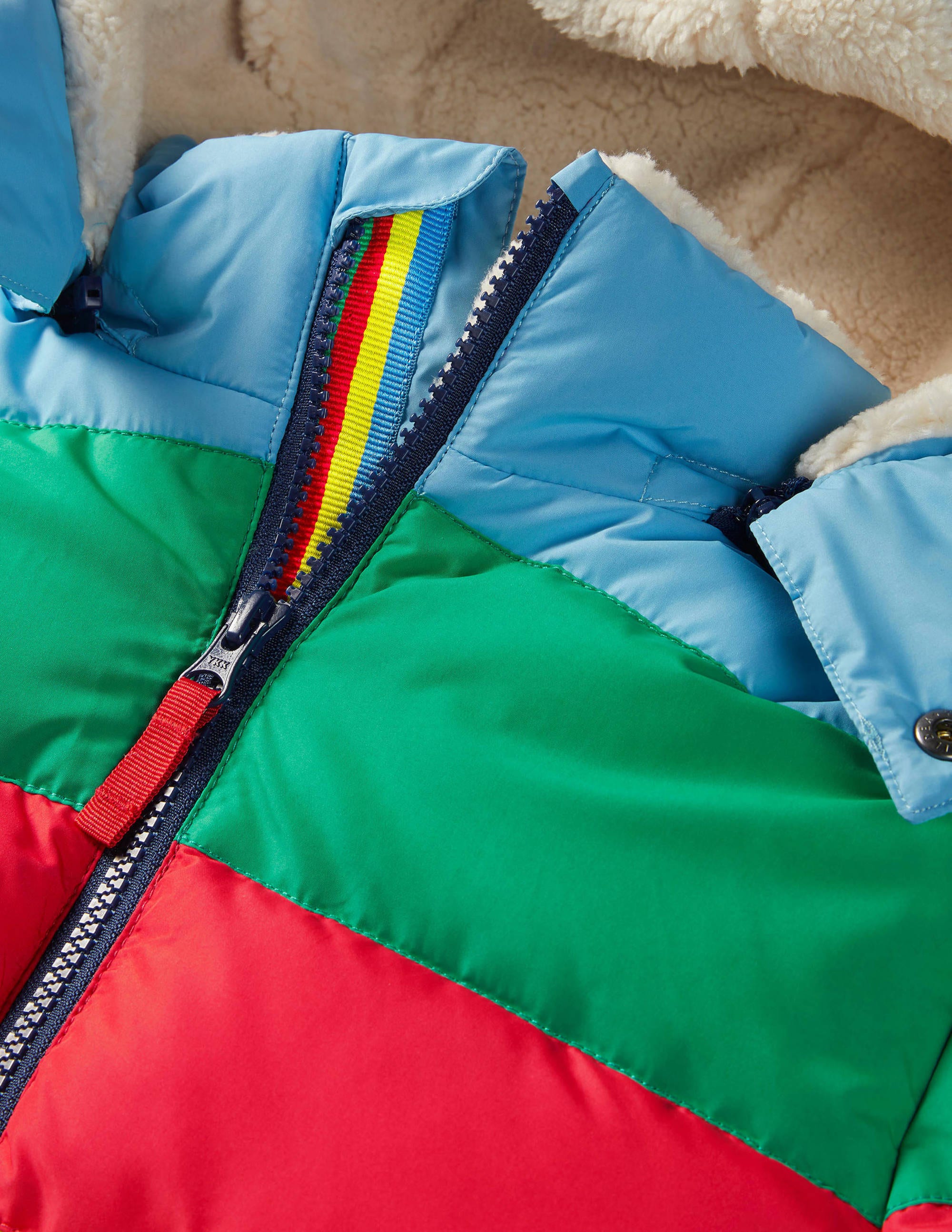 Shower-Resistant Padded Jacket-Bright Multi Rainbow - Image 3