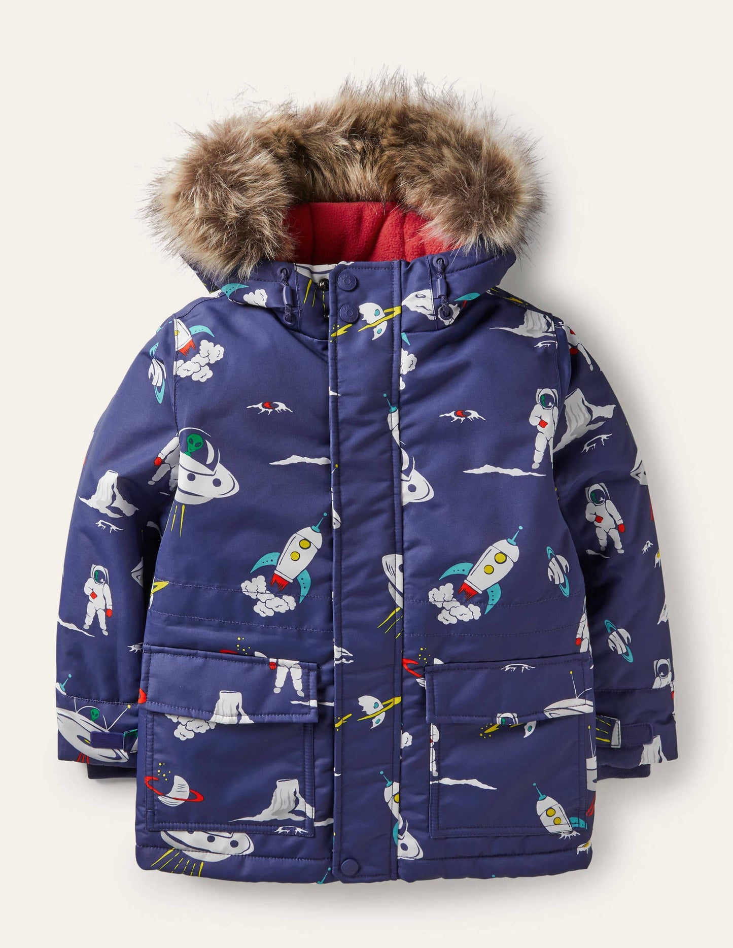 Bequemer wasserdichter Parka-Segelblau, Weltall