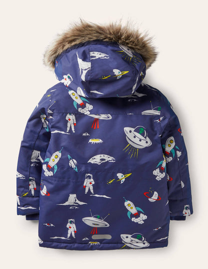 Bequemer wasserdichter Parka-Segelblau, Weltall-3