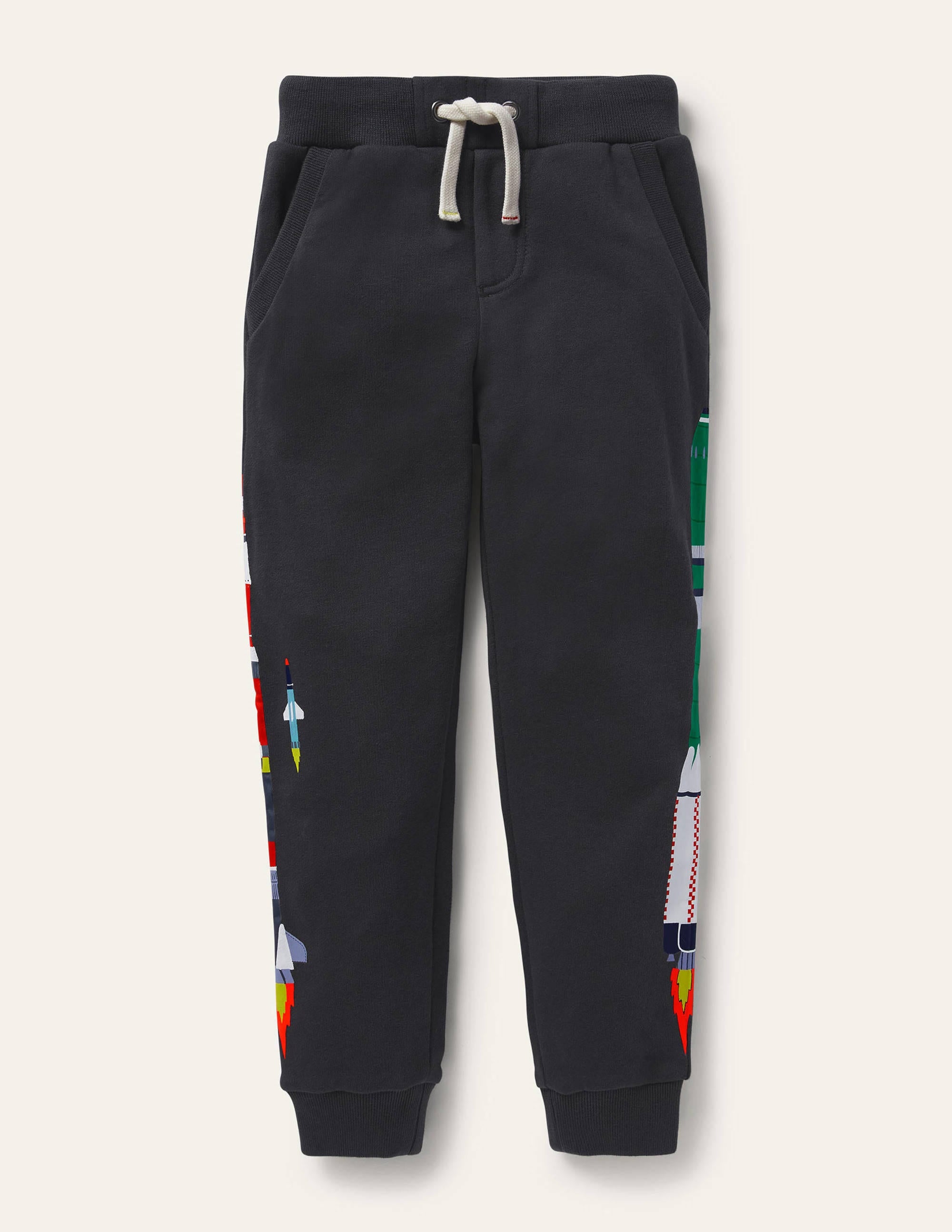 Bas de jogging à motif spatial graphique-Fusées gris fumée - Image 1