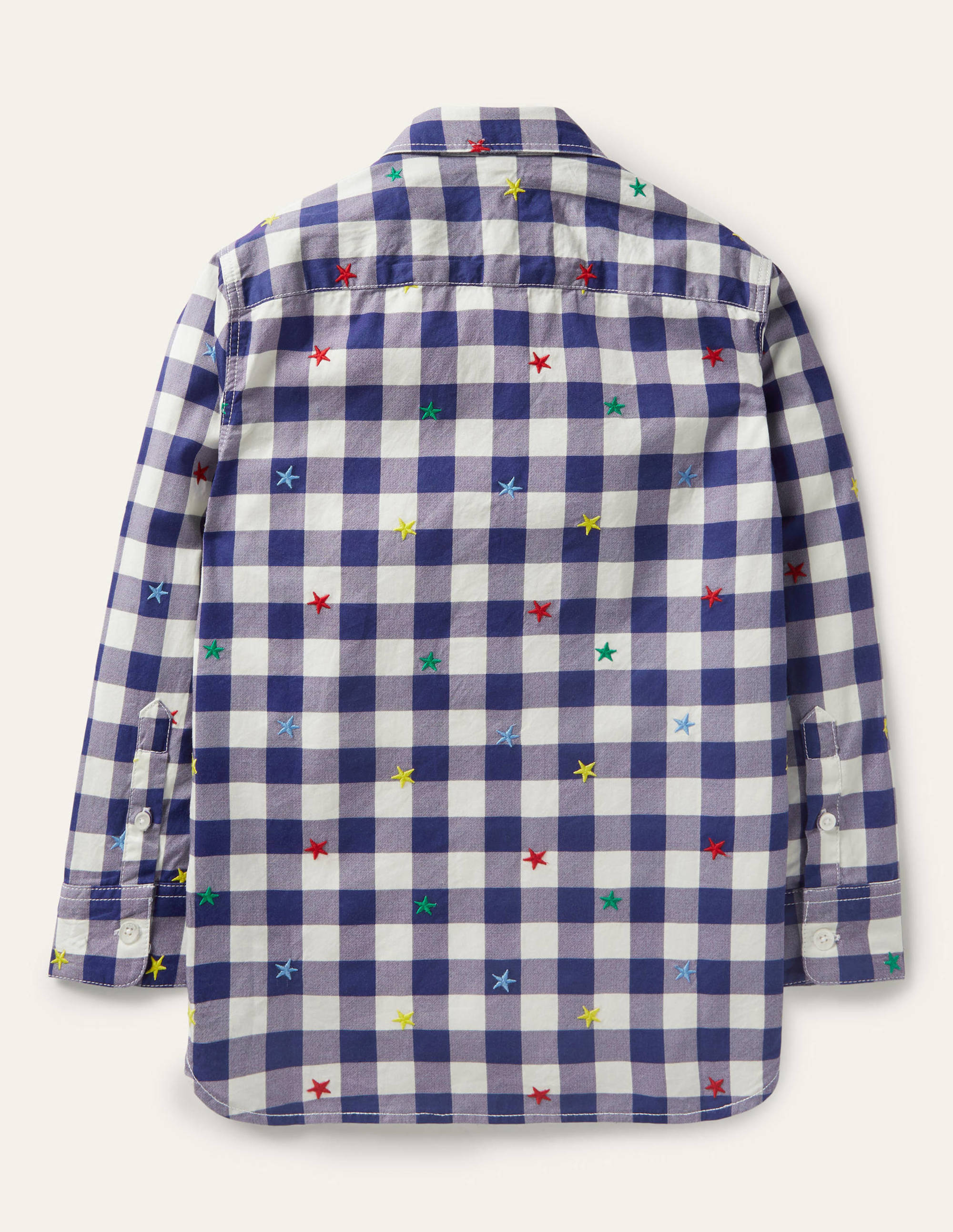 Chemise décontractée en sergé-Étoile bleu marine/arc-en-ciel ivoire - Image 2