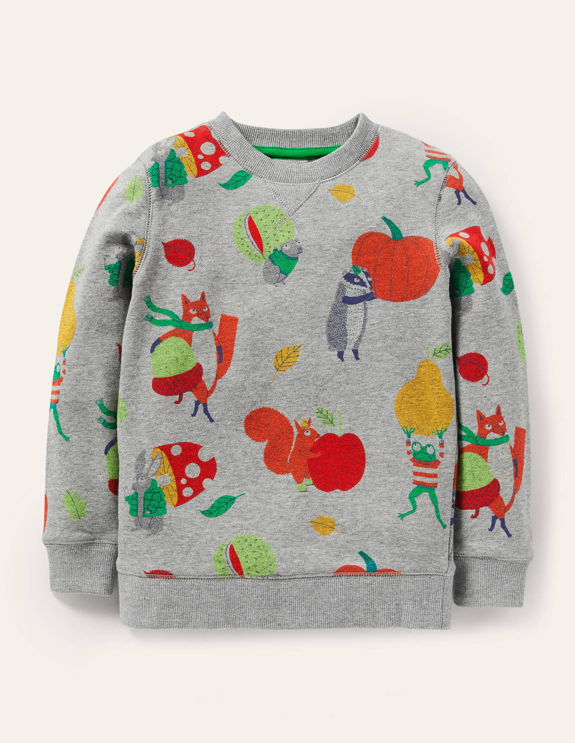 Sweat imprimé-Châtaignes givrées gris chiné - Image 1