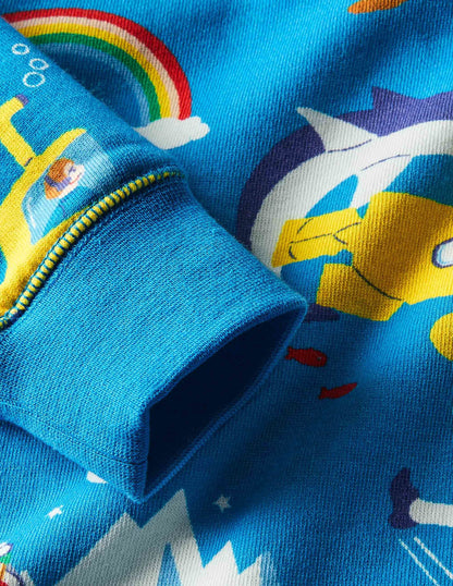Gemustertes Sweatshirt-Marokkoblau, Helden