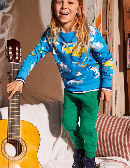 Gemustertes Sweatshirt-Marokkoblau, Helden